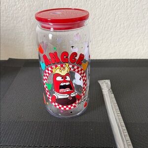 From inside out movie Anger Character kids tumbler plastic with Red Lid